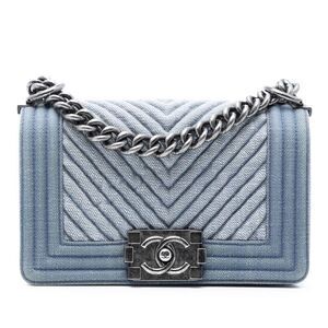 Chanel Small Chevron Denim Boy Flap